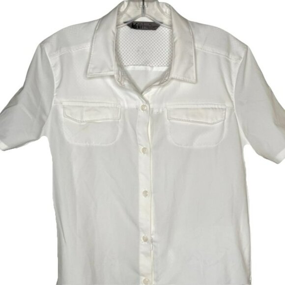 REI Co-op Sahara Short-Sleeved Hiking Shirt - White - XL - Picture 3 of 10